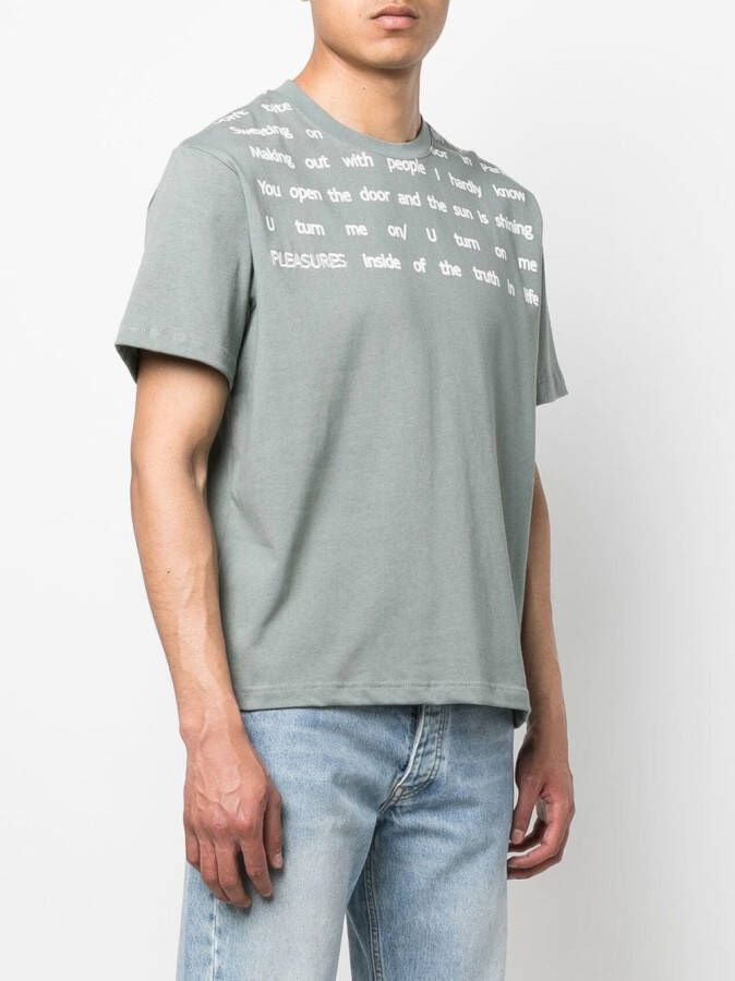 Pleasures T-shirt met grafische print Grijs