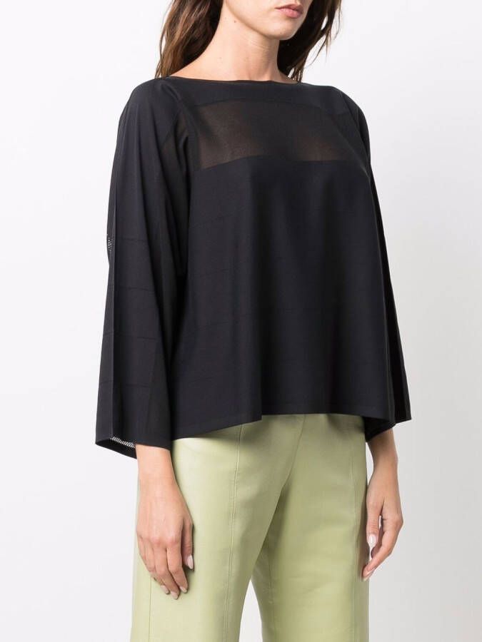 Pleats Please Issey Miyake Cropped blouse Zwart