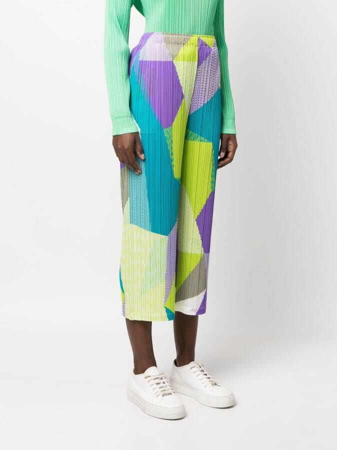 Pleats Please Issey Miyake Cropped plooibroek Geel