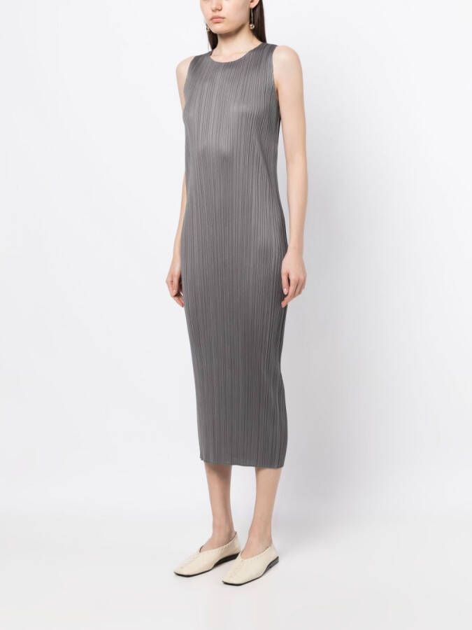 Pleats Please Issey Miyake Geplooide midi-jurk Grijs