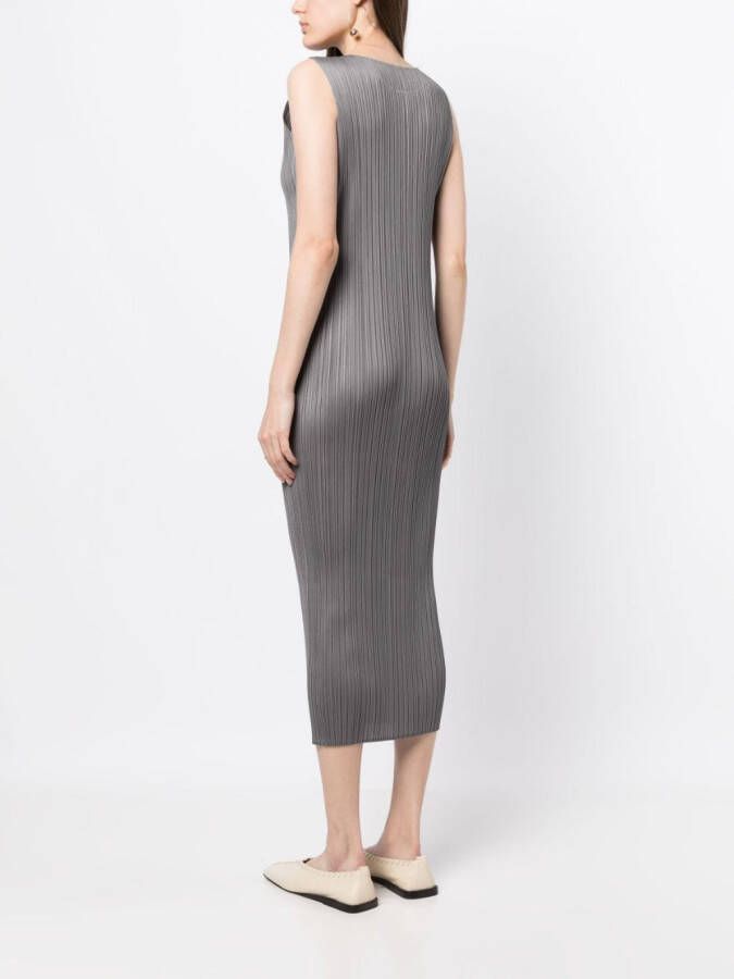 Pleats Please Issey Miyake Geplooide midi-jurk Grijs