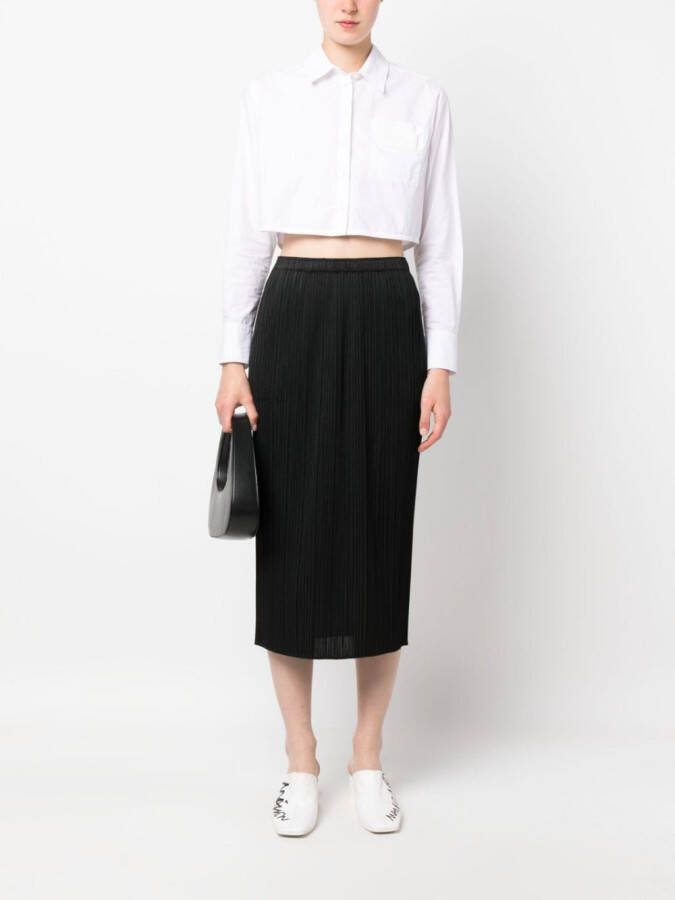 Pleats Please Issey Miyake High waist plooirok Zwart
