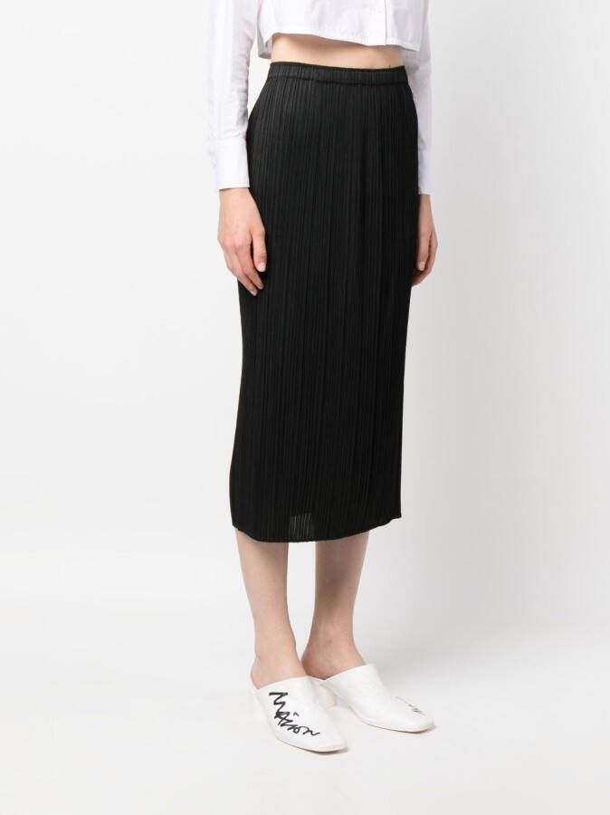Pleats Please Issey Miyake High waist plooirok Zwart