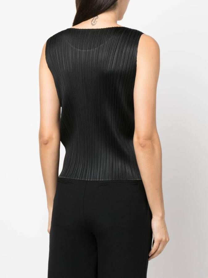 Pleats Please Issey Miyake Plissé top Zwart