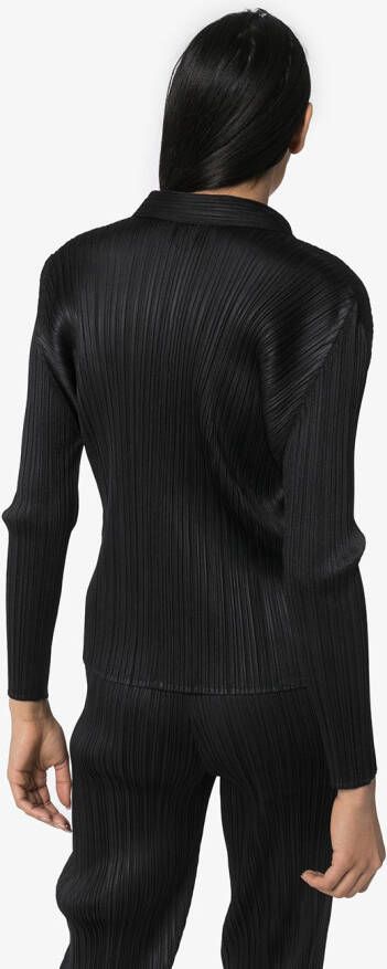 Pleats Please Issey Miyake Plissé shirt Zwart