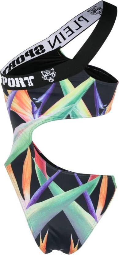 Plein Sport Asymmetrisch badpak Zwart