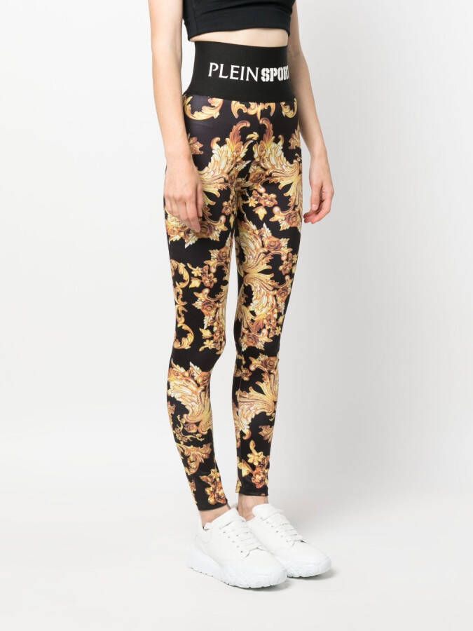 Plein Sport Legging met barokprint Zwart