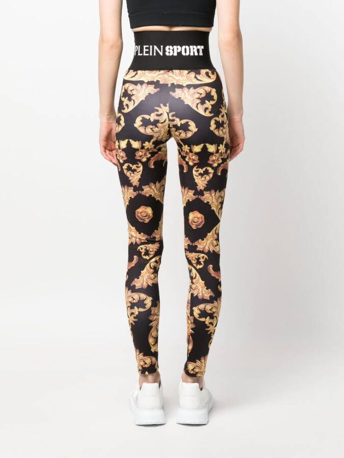Plein Sport Legging met barokprint Zwart