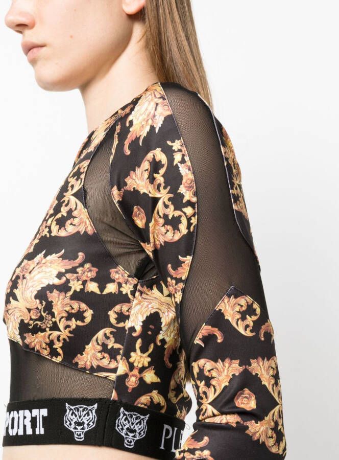 Plein Sport Top met barokprint Zwart