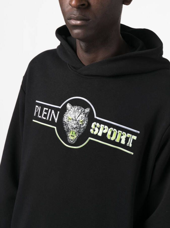 Plein Sport Katoenen hoodie Zwart
