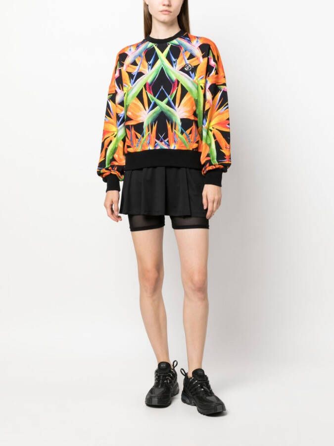 Plein Sport Sweater met bloemenprint Zwart
