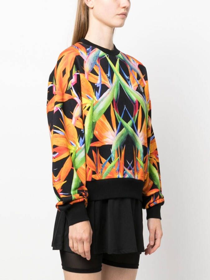 Plein Sport Sweater met bloemenprint Zwart
