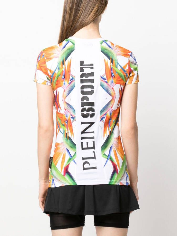 Plein Sport T-shirt met bloemenprint Wit