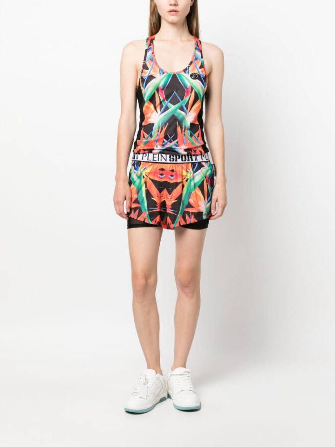 Plein Sport Tanktop met bloemenprint Zwart