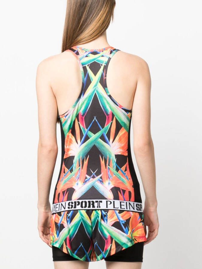 Plein Sport Tanktop met bloemenprint Zwart
