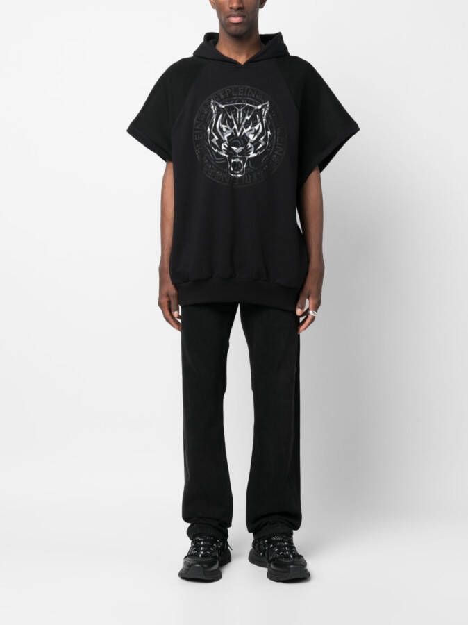 Plein Sport Hoodie met print Zwart