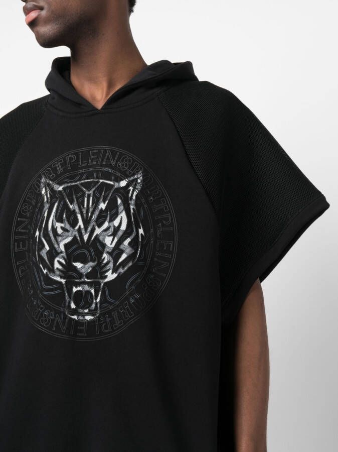 Plein Sport Hoodie met print Zwart