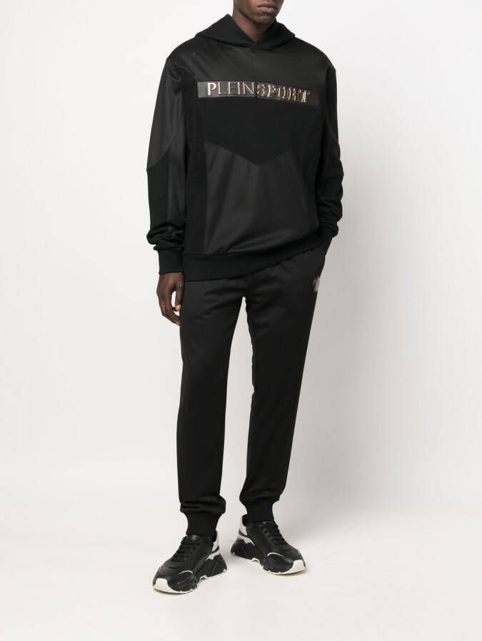 Plein Sport Hoodie met logo-reliëf Zwart