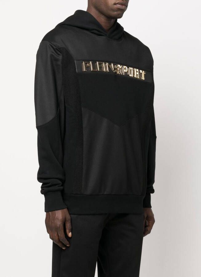Plein Sport Hoodie met logo-reliëf Zwart