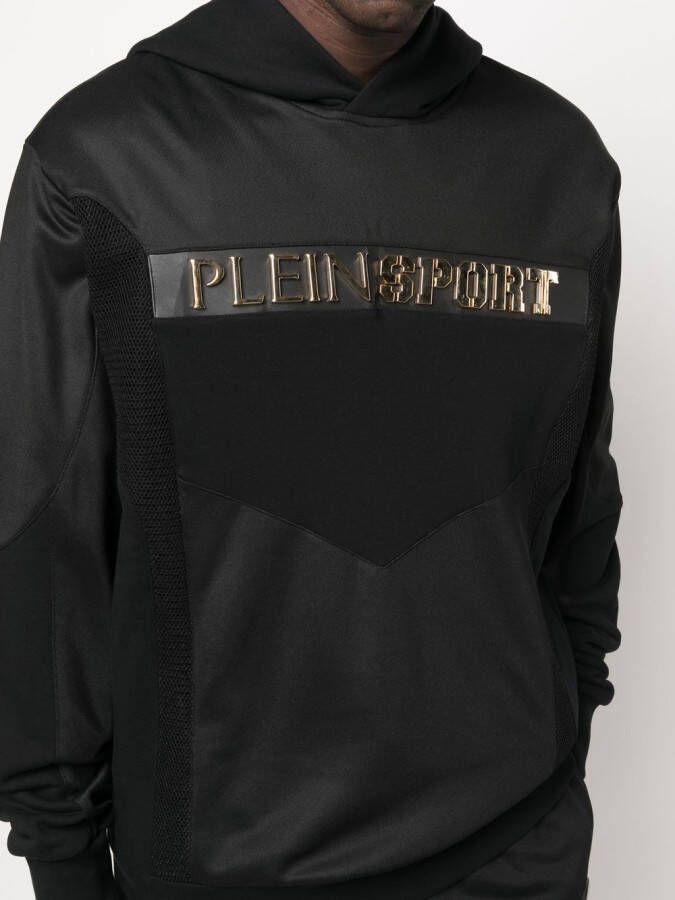 Plein Sport Hoodie met logo-reliëf Zwart