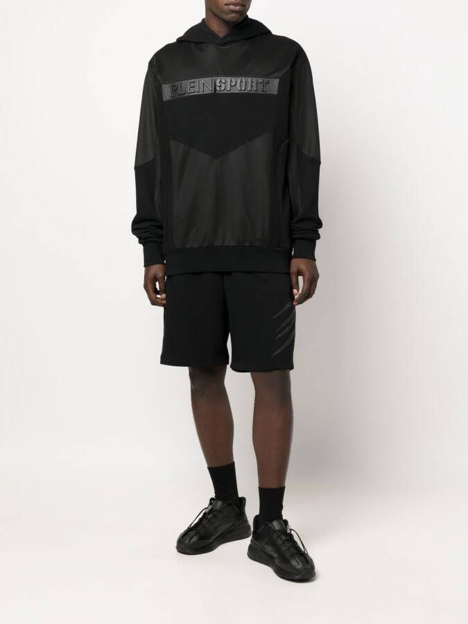 Plein Sport Hoodie met logo-reliëf Zwart