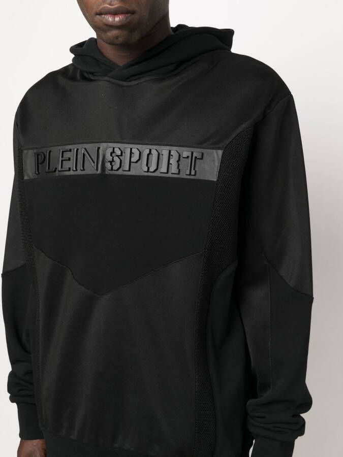 Plein Sport Hoodie met logo-reliëf Zwart
