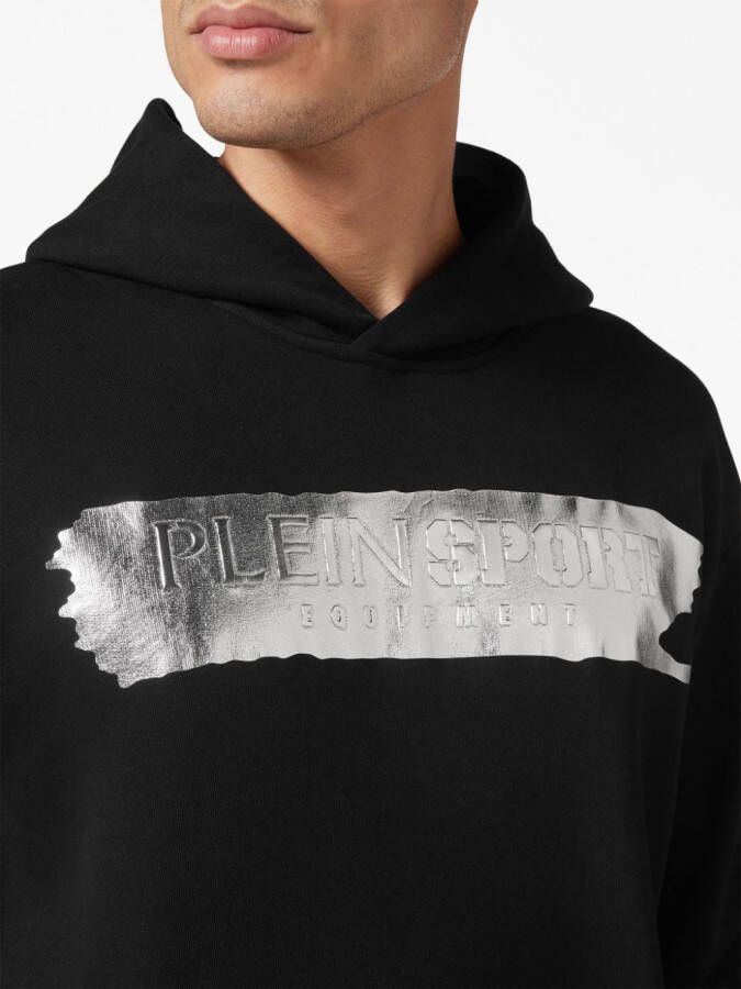 Plein Sport Hoodie met logo-reliëf Zwart