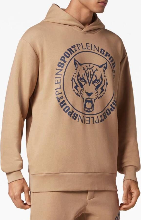 Plein Sport Hoodie met logoprint Bruin