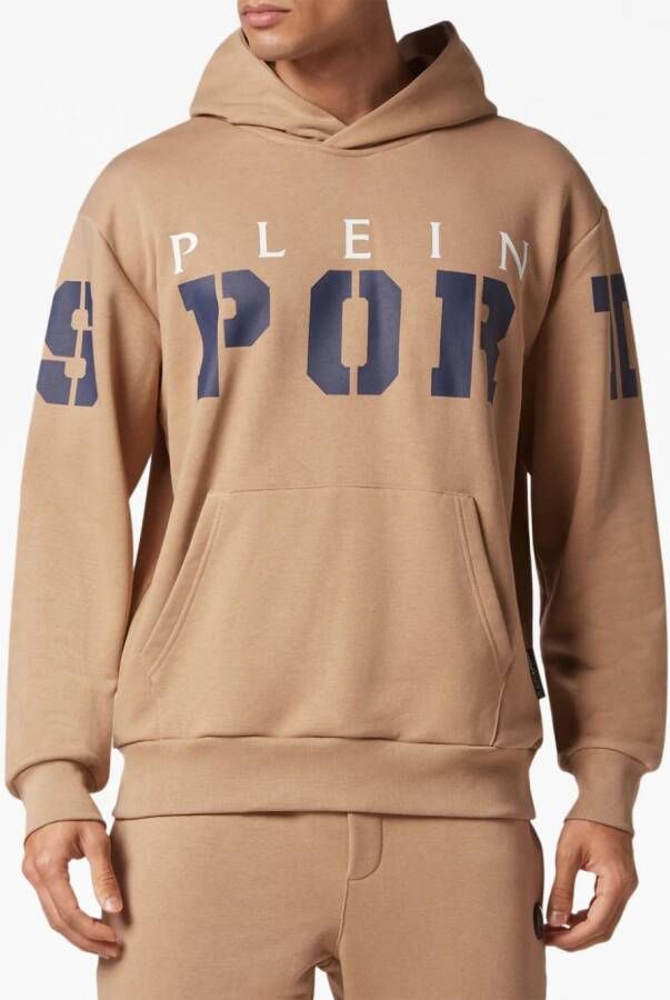 Plein Sport Hoodie met logoprint Bruin