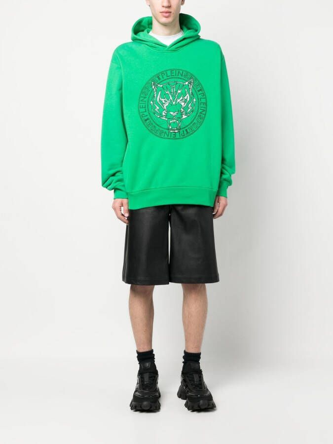 Plein Sport Hoodie met logoprint Groen