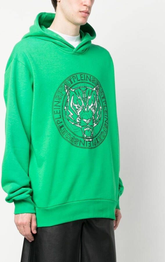 Plein Sport Hoodie met logoprint Groen