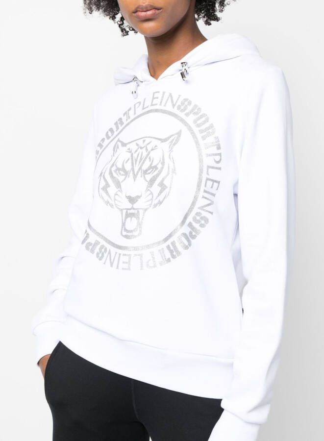 Plein Sport Hoodie met logoprint Wit