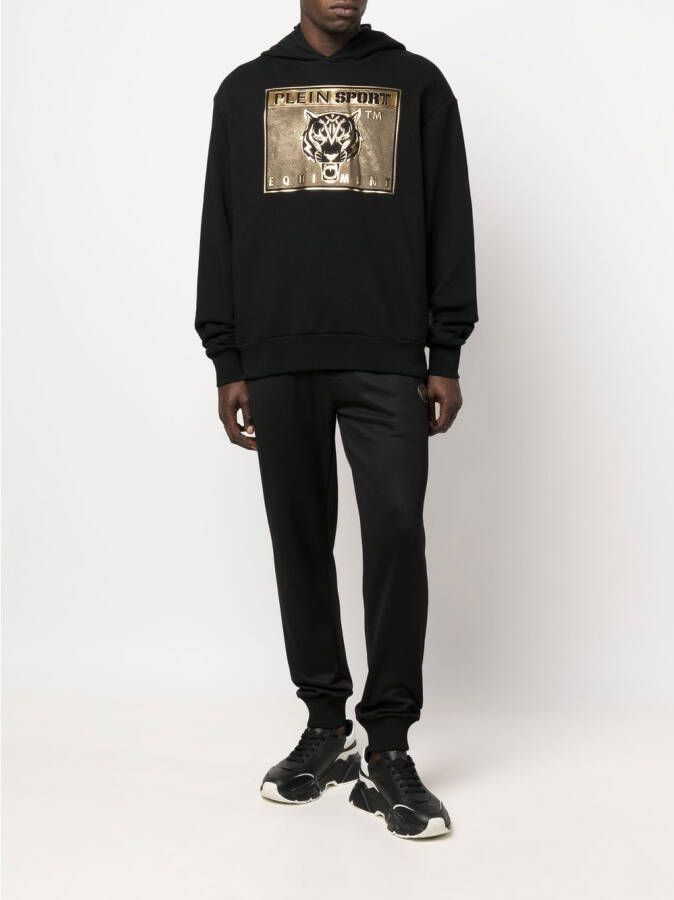 Plein Sport Hoodie met logoprint Zwart
