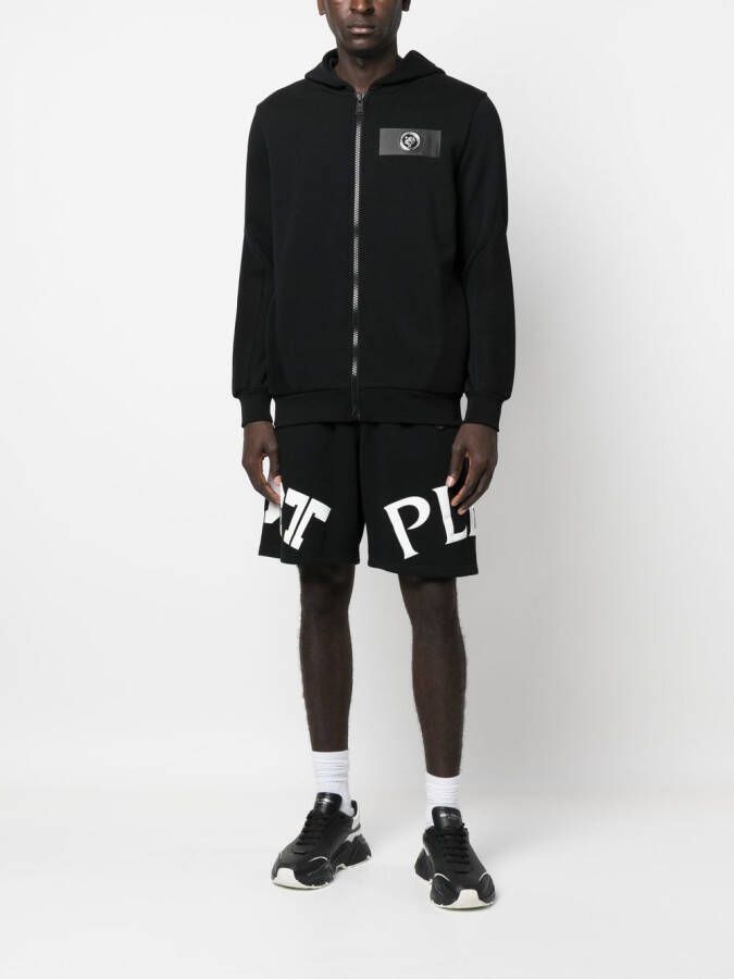 Plein Sport Hoodie met logoprint Zwart