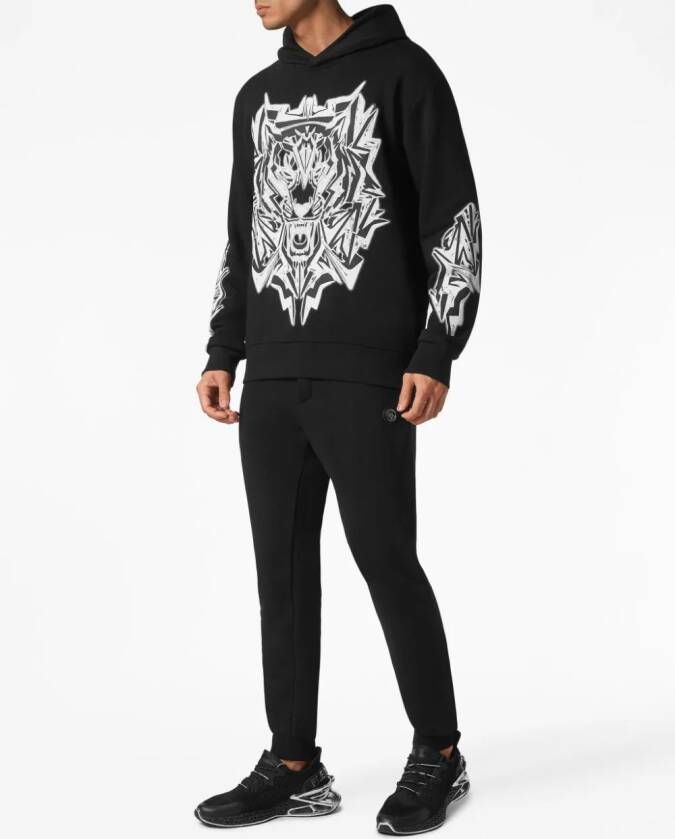 Plein Sport Hoodie met print Zwart