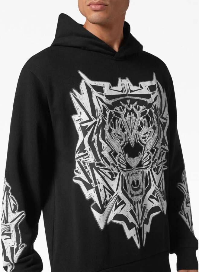 Plein Sport Hoodie met print Zwart