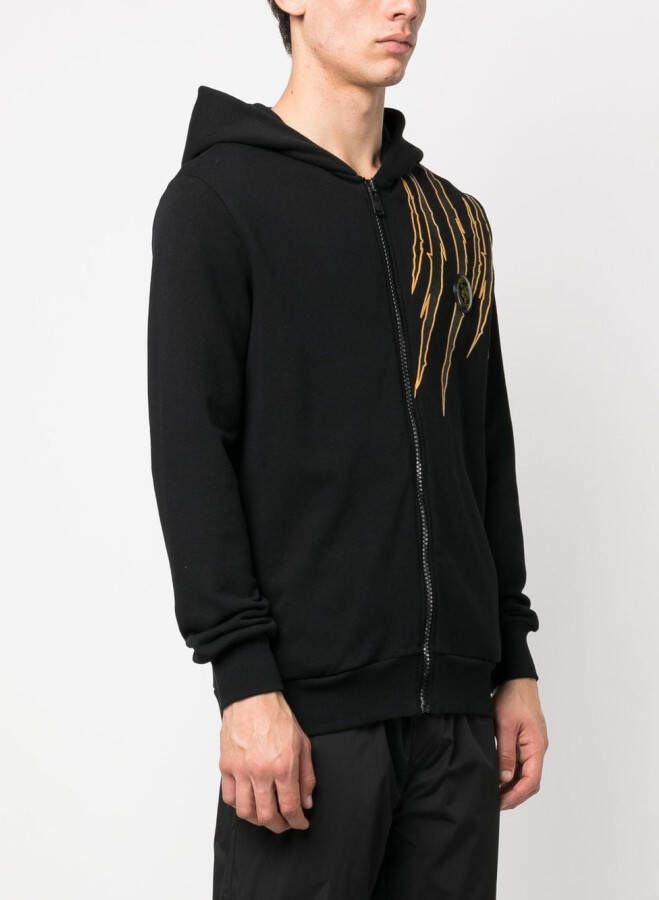 Plein Sport Hoodie met rits Zwart