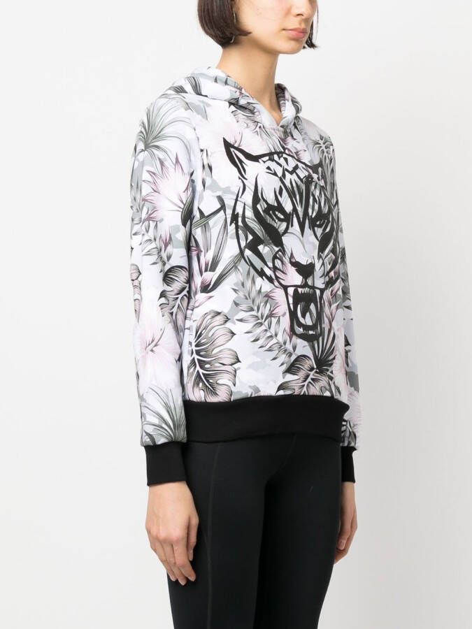 Plein Sport Hoodie met tijgerprint Grijs
