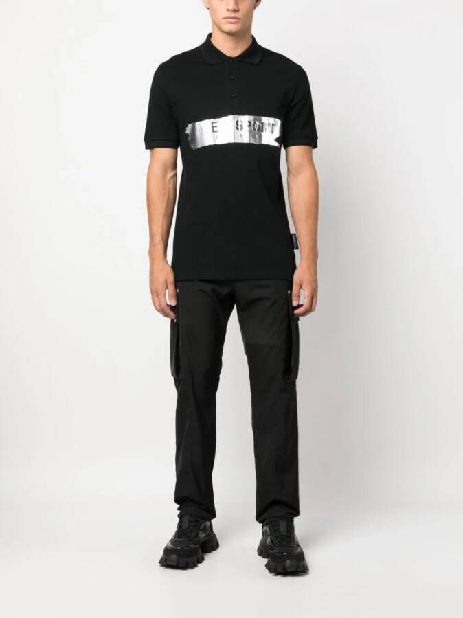 Plein Sport Katoenen poloshirt Zwart