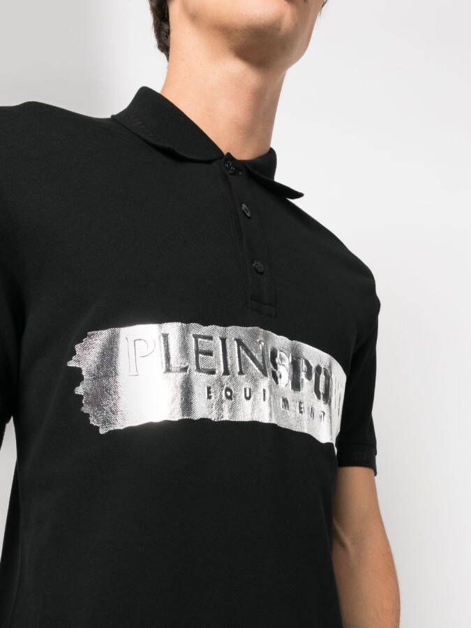 Plein Sport Katoenen poloshirt Zwart