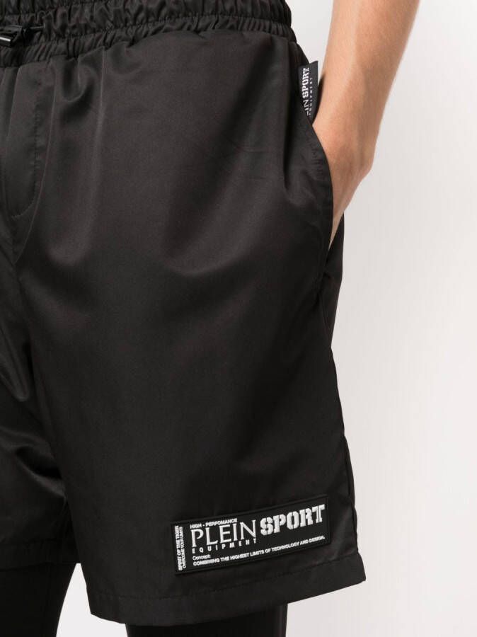 Plein Sport Gelaagde hardloopshorts Zwart