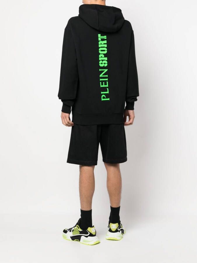 Plein Sport Hoodie met logopatch Zwart