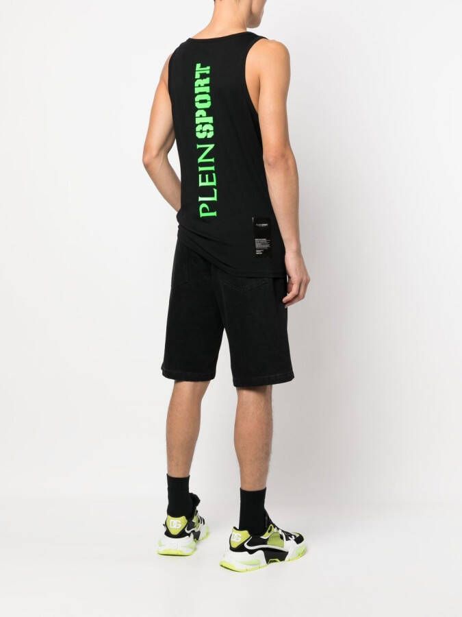 Plein Sport Tanktop met logopatch Zwart
