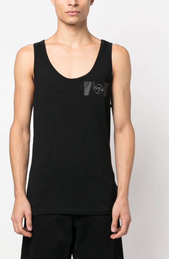 Plein Sport Tanktop met logopatch Zwart