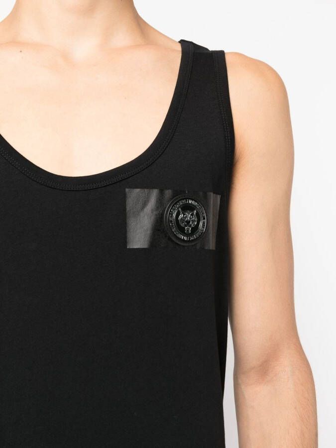 Plein Sport Tanktop met logopatch Zwart