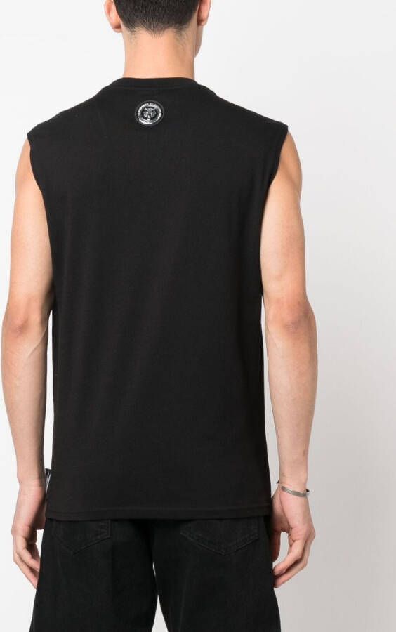 Plein Sport Tanktop met logoprint Zwart
