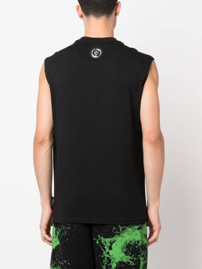 Plein Sport Tanktop met logoprint Zwart