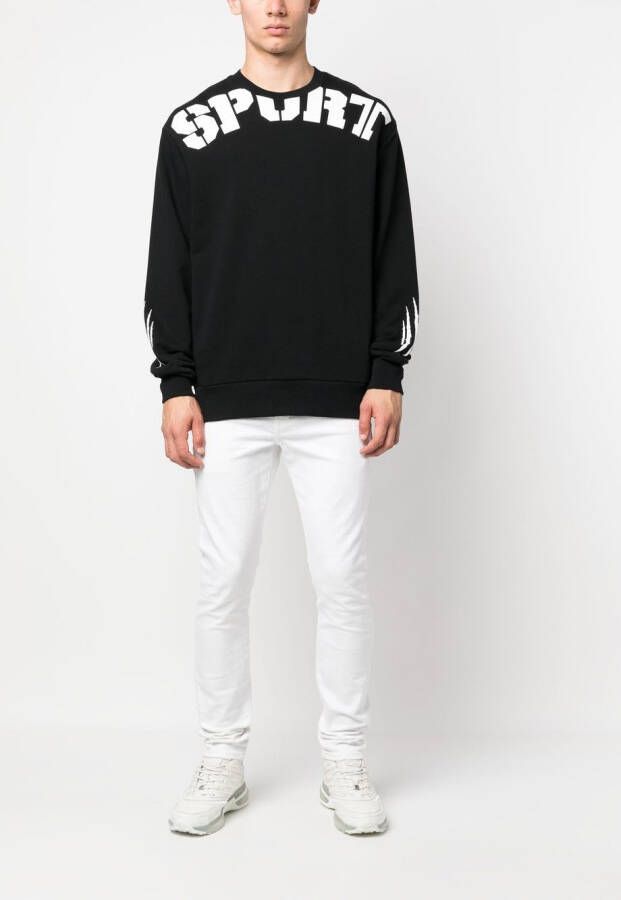 Plein Sport Sweater met logoprint Zwart