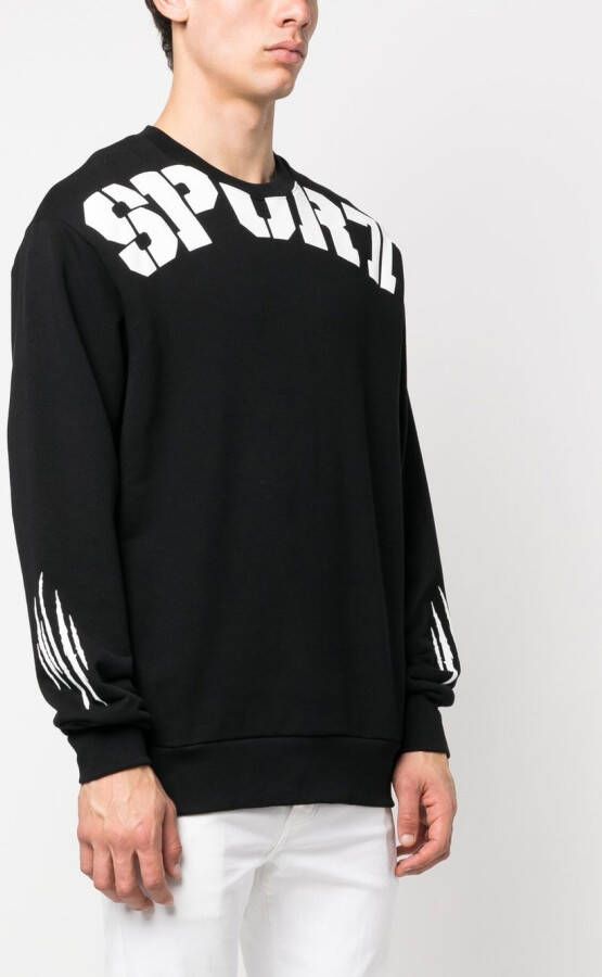 Plein Sport Sweater met logoprint Zwart