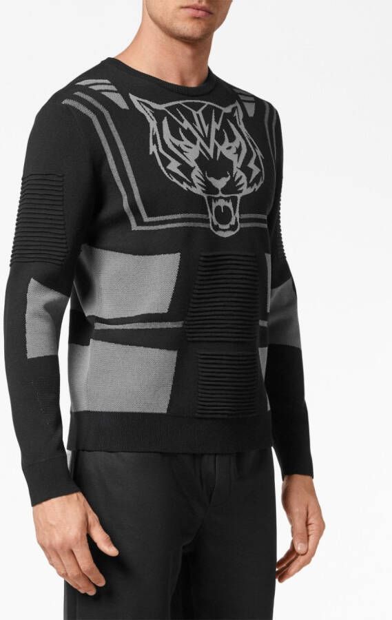 Plein Sport Trui met logoprint Zwart